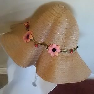 Affordable Fashion Finds Cream Floppy Hat with Floral Accents